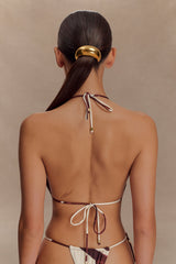 Marquise Bikini Top - Chocolate Deco Fleur Print