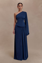 Vivica Slinky One Shoulder Top - Midnight Navy