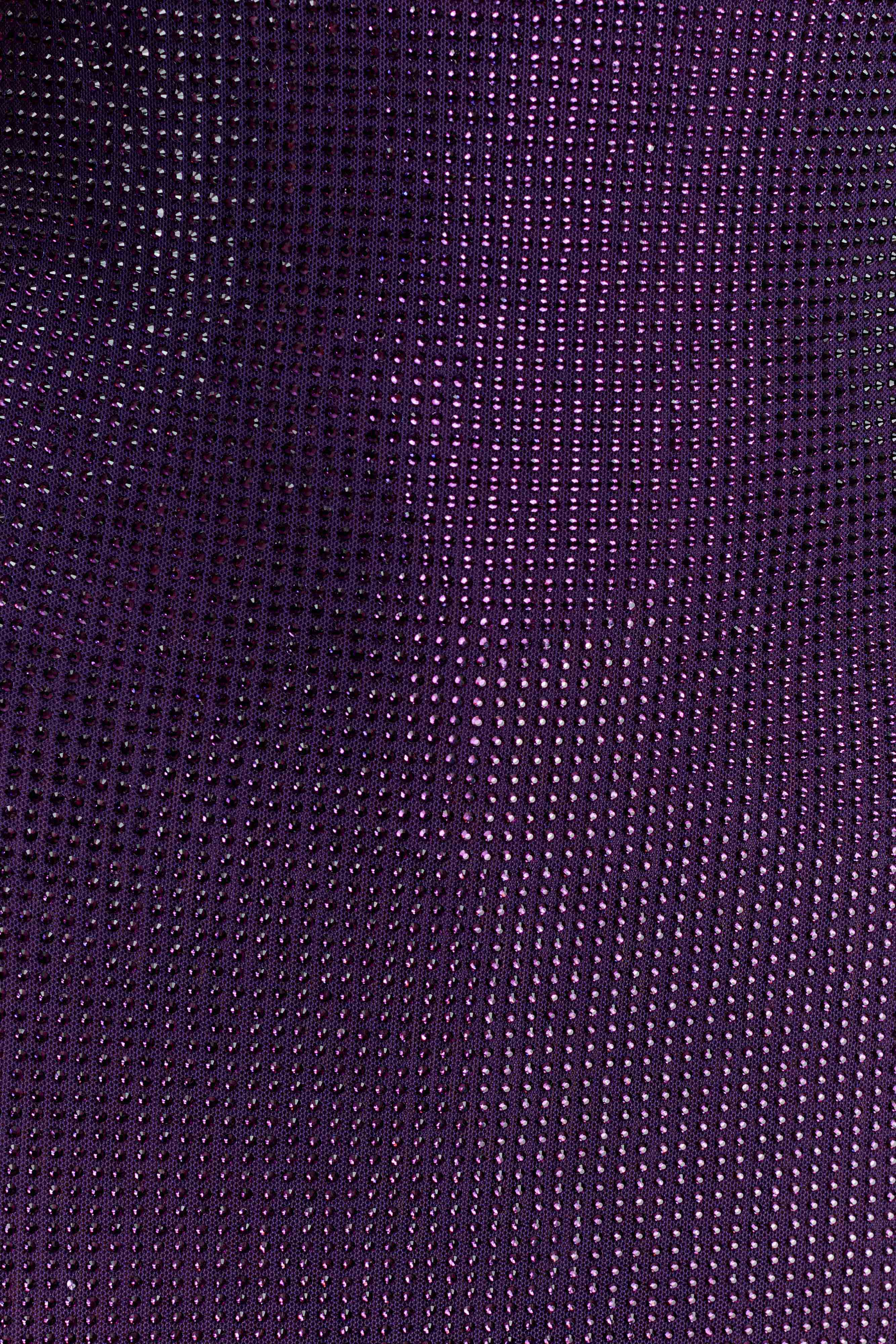 Jasmyn Hot Fix Maxi Dress With Mesh Back - Purple