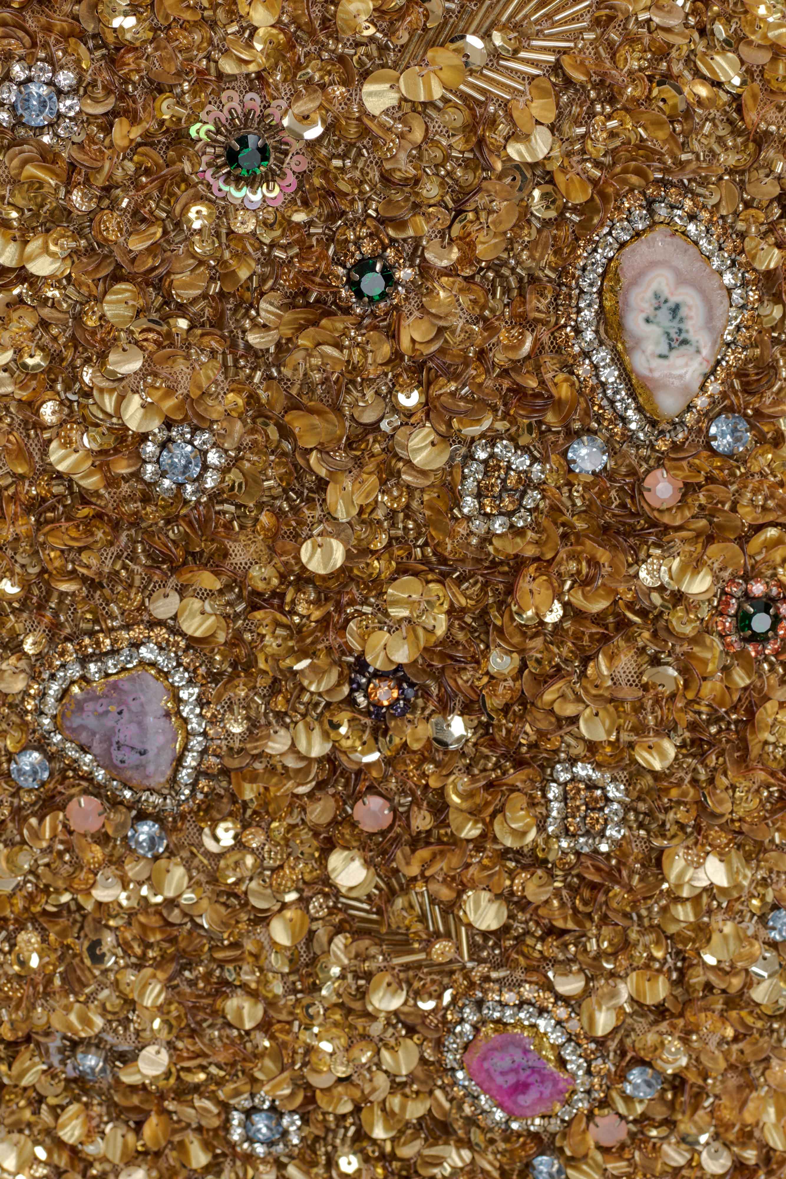 Porter Hand Beaded Mini Skirt - Gold