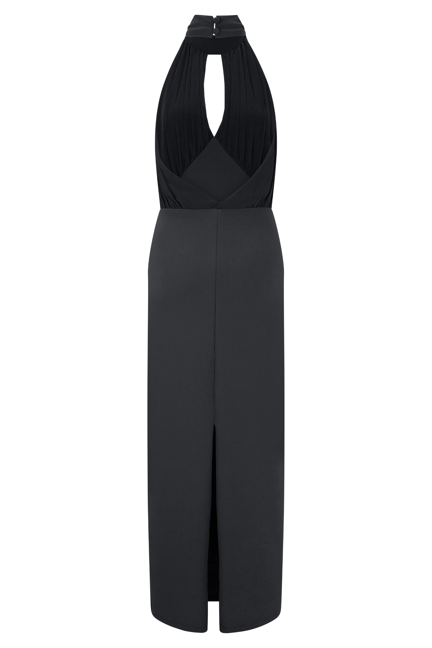 Mierah Halter Midi Dress - Black